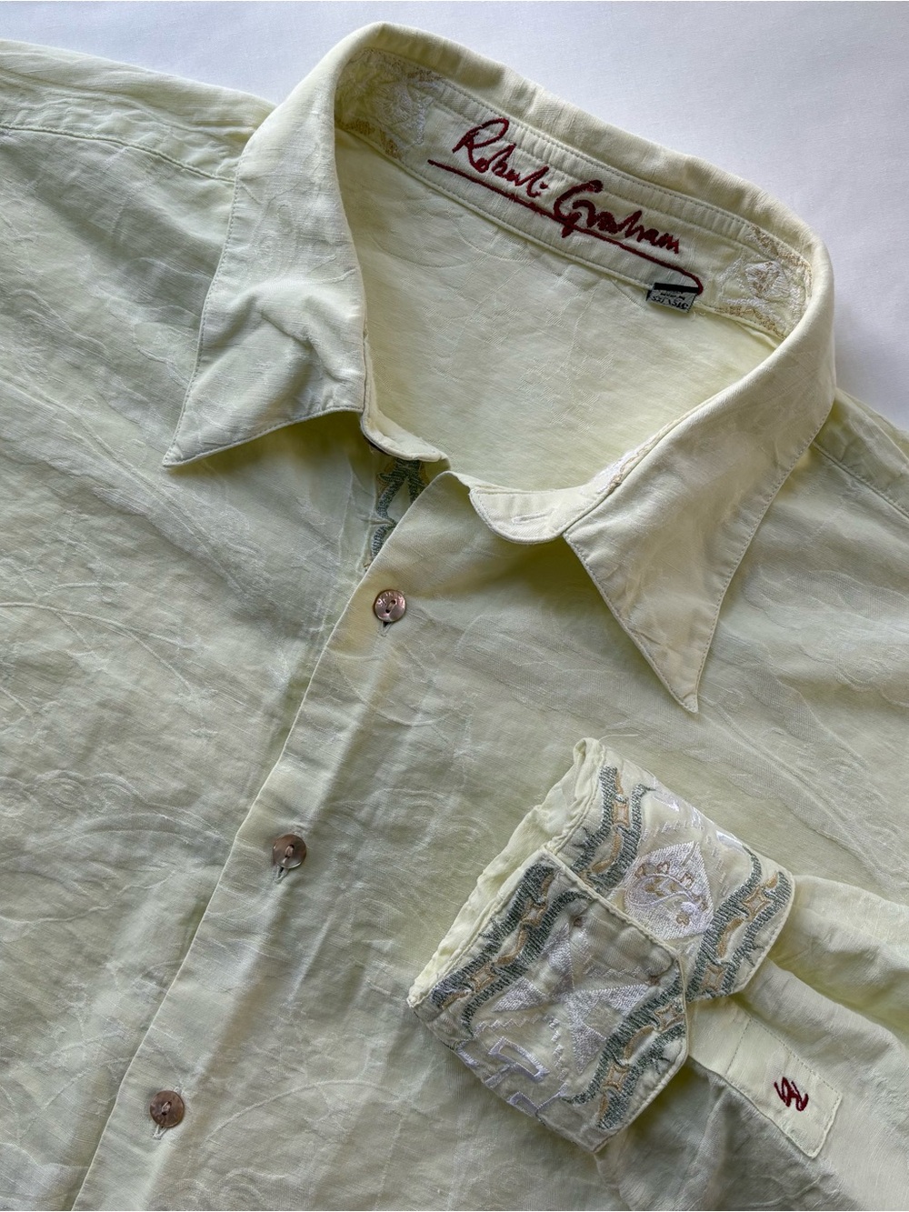 Robert Graham Linen Cotton Blend Long Sleeve Shirt Size 2XL